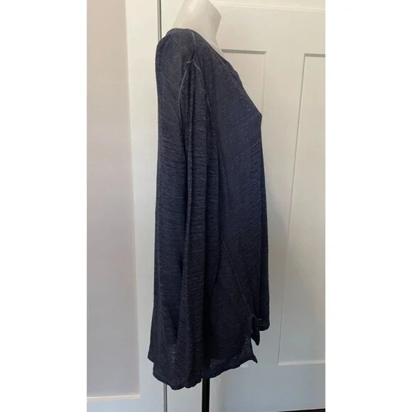 CHICOS Womens Knit TOP Long Sleeve BLUE Linen Size 3 (XL) - Picture 3 of 5